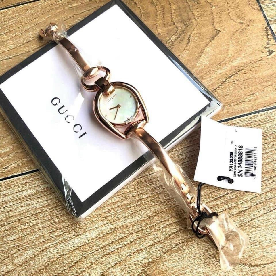 Đồng hồ nữ Gucci Ya 139508 Rose Gold Like auth 28mm