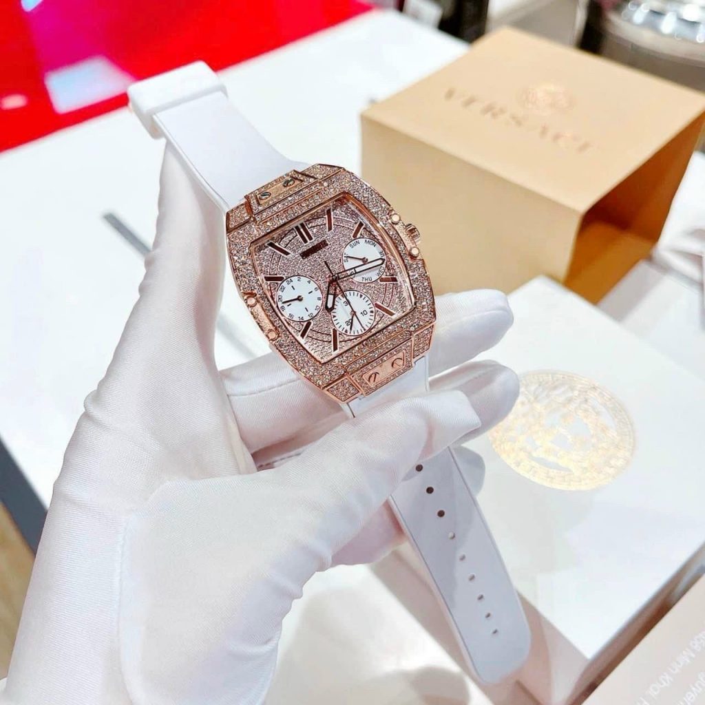 Đồng hồ nữ Guess Rose Gold Slicone White GW0105L3 Like auth 38mm