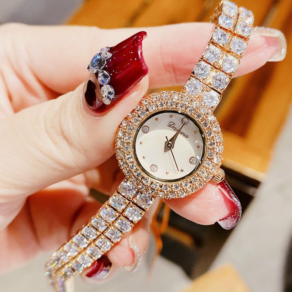 Đồng hồ nữ mặt nhỏ Davena Austria 60858 chính hãng đính đá 28mm