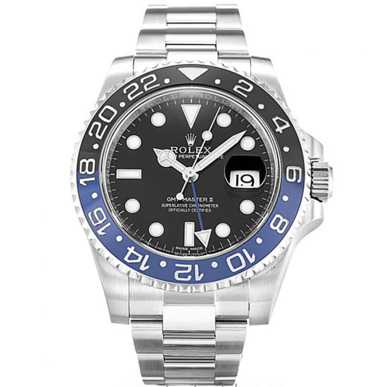 Review đồng hồ Replica Rolex GMT Master II Blue và Black dây thép