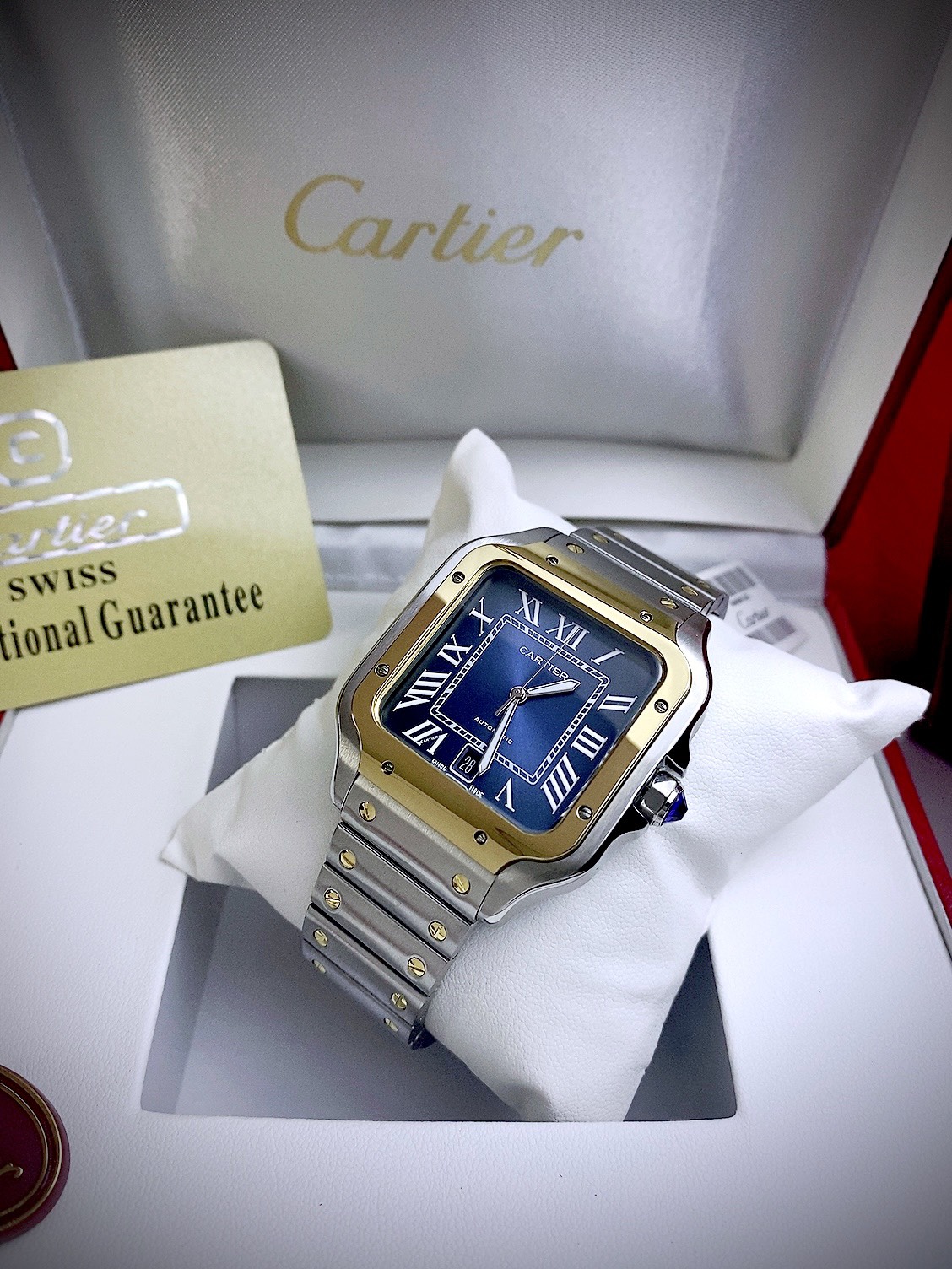 Đồng hồ Cartier Santos nam máy cơ Nhật Fake giá rẻ 40mm (5) Đồng hồ Cartier Santos nam máy cơ Nhật Fake giá rẻ 40mm
