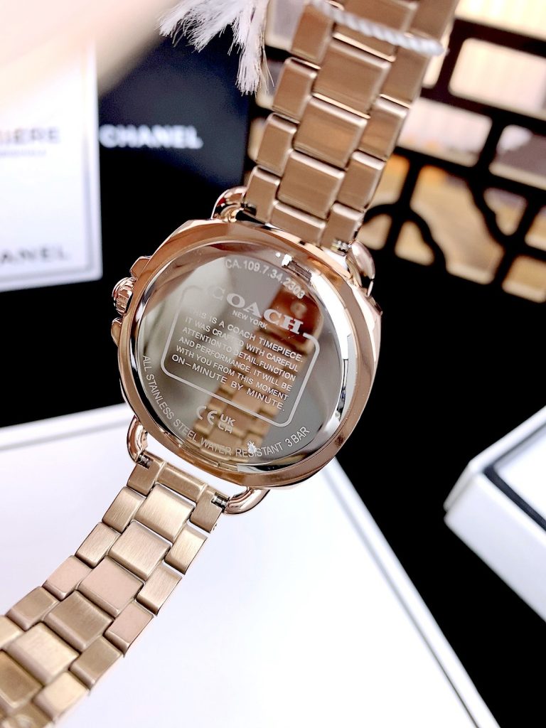 Đồng hồ Coach Tatum nữ mặt tròn đính đá Like Auth 34mm