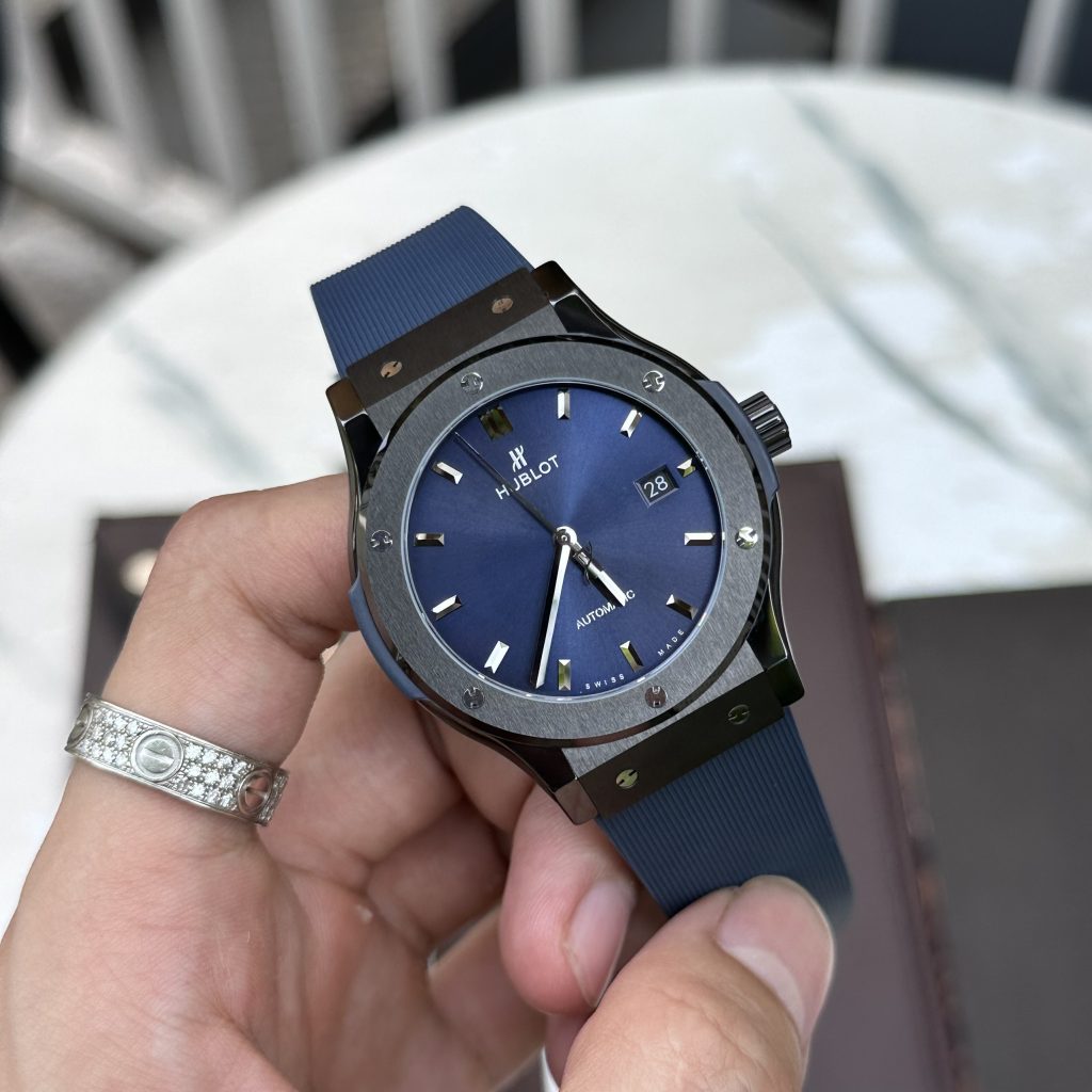 Đồng hồ Hublot chế tác Classic Fusion Ceramic màu xanh nhà máy JJZ (1)
