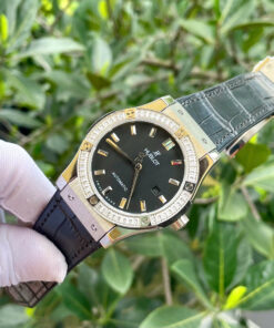 Đồng hồ Hublot nam đính đá baguette máy cơ Automatic Hublot Classic Fusion màu đen 42mm - DWatch