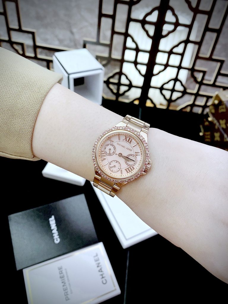 Đồng hồ Michael Kors Mini-Camille Multifunction nữ dây kim loại Mk7273 Like auth 33mm