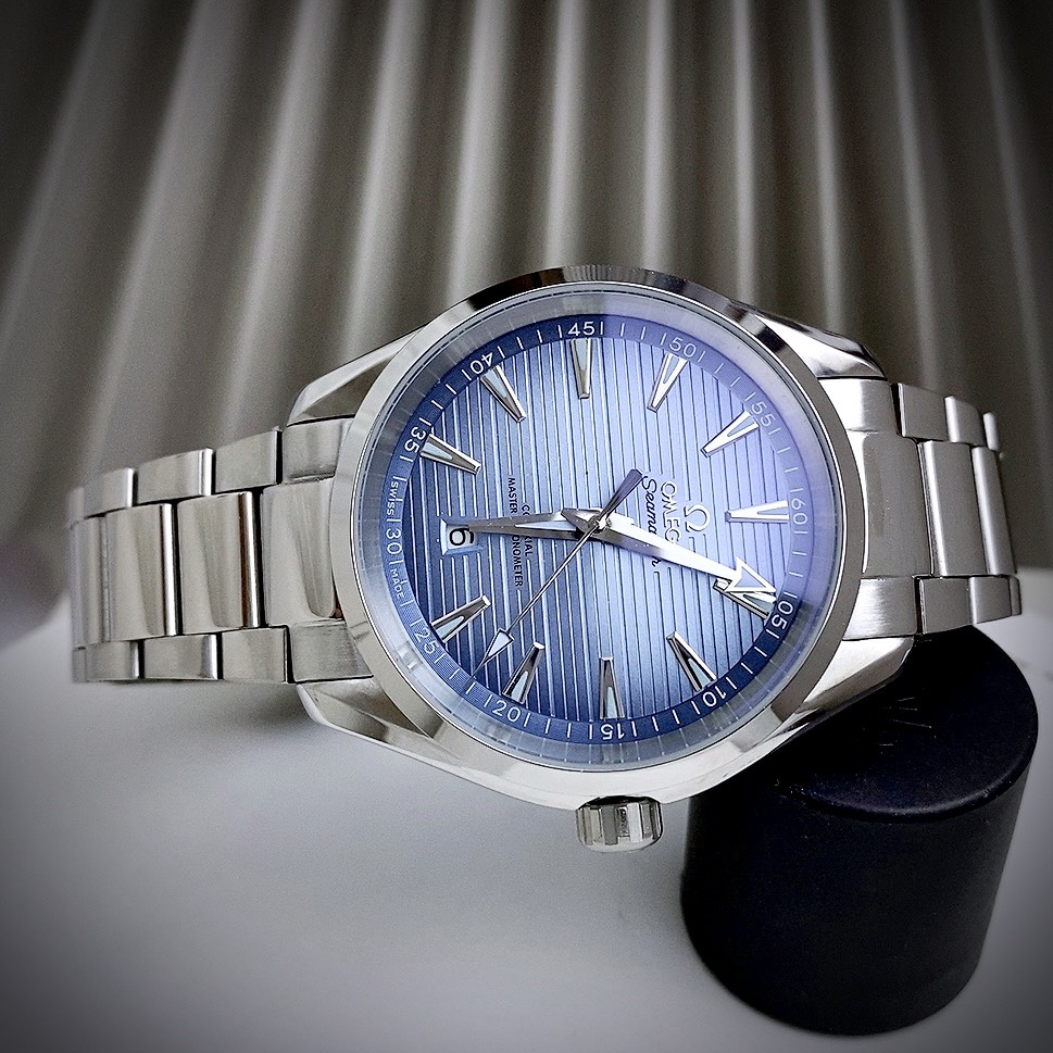 Đồng hồ Omega Aqua Terra Chronometer nam màu xanh Blue Super Fake 41mm