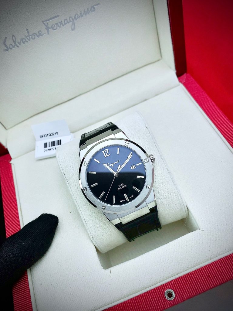 Đồng hồ Salavatore Ferragamo F-80 nam dây da Fake cao cấp 40mm
