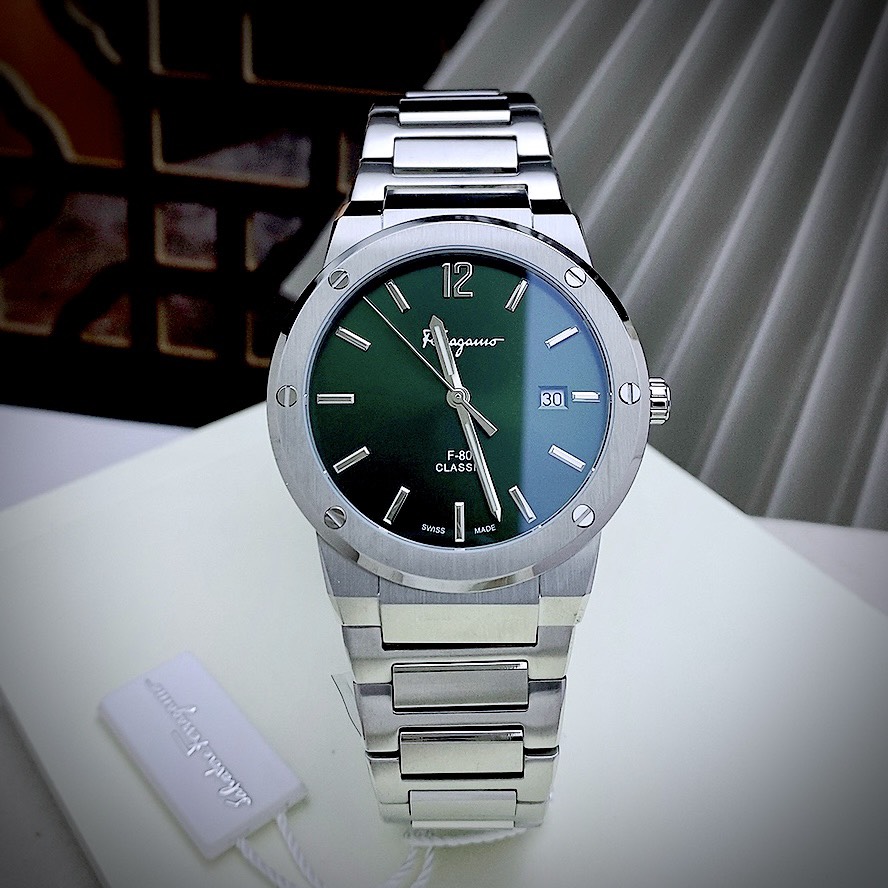 Đồng hồ Salavatore Ferragamo F-80 nam dây kim loại Super Fake 40mm