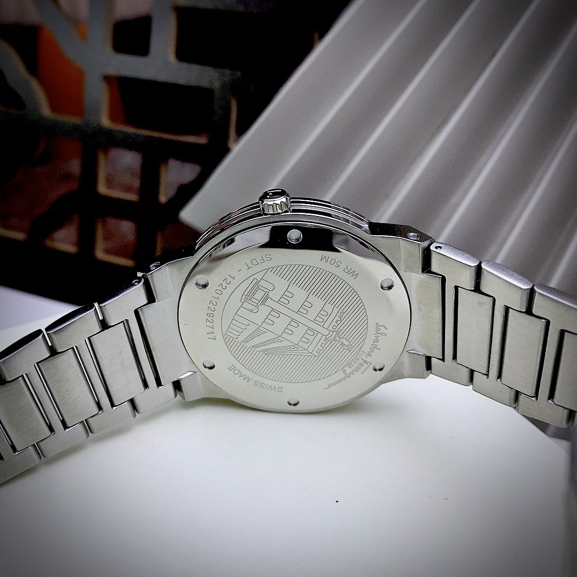 Đồng hồ Salavatore Ferragamo F-80 nam dây kim loại Super Fake 40mm (6) Đồng hồ Salavatore Ferragamo F-80 nam dây kim loại Super Fake 40mm