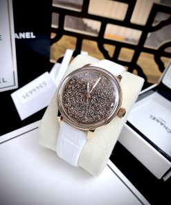 Đồng hồ Swarovski Crystalline House 5344635 nữ dây da trắng Like auth 38mm