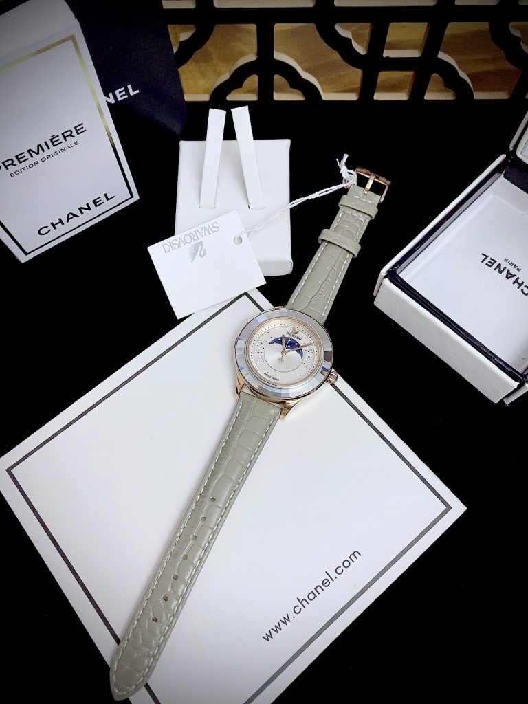 Đồng hồ Swarovski Octea Lux Moon nữ dây da Like Auth 38mm