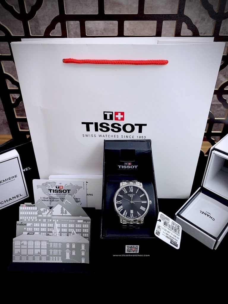 Đồng hồ Tissot Carson T122.410.11.053.00 nam mặt đen Fake giá rẻ 40mm