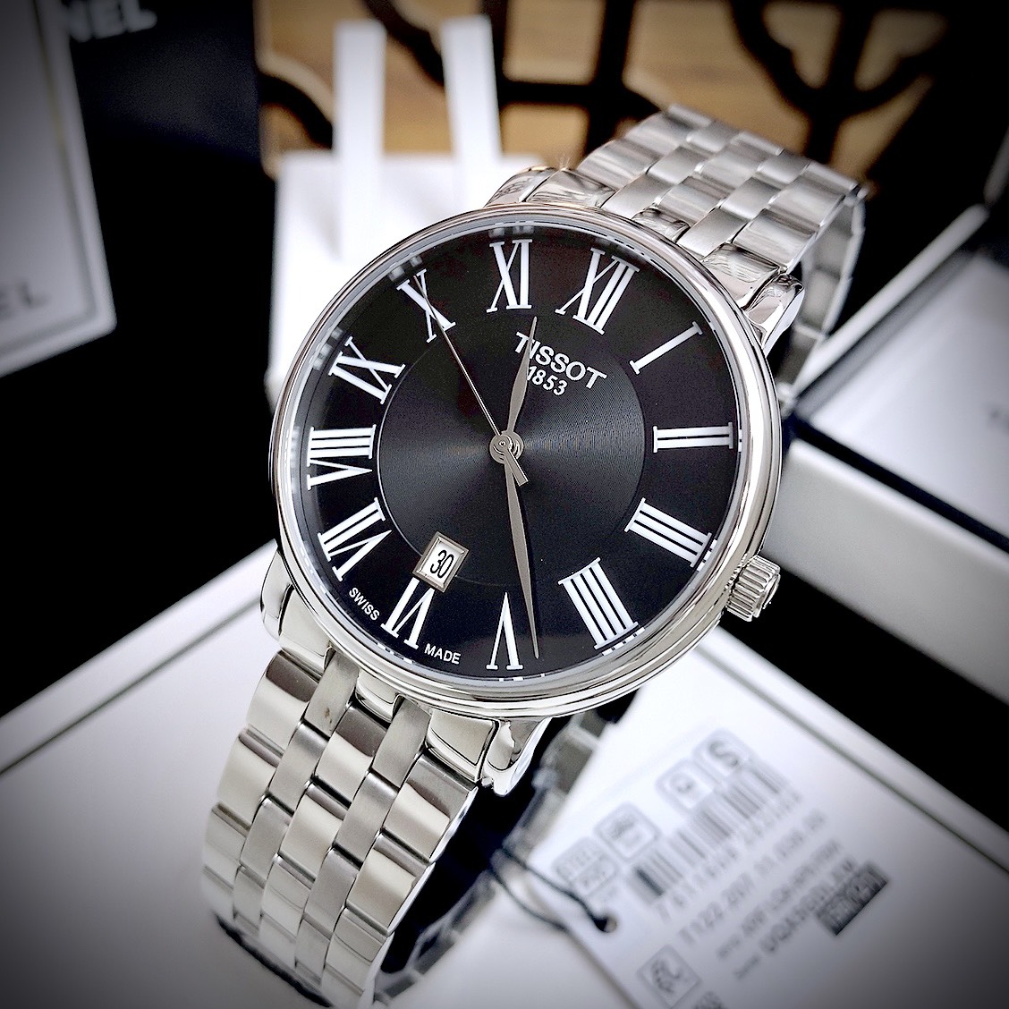 Đồng hồ Tissot Carson T122.410.11.053.00 nam mặt đen Fake giá rẻ 40mm (5) Đồng hồ Tissot Carson T122.410.11.053.00 nam mặt đen Fake giá rẻ 40mm