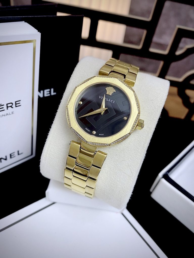 Đồng hồ Versace Ladies IDYA nữ màu Vàng Gold Like auth 35mm