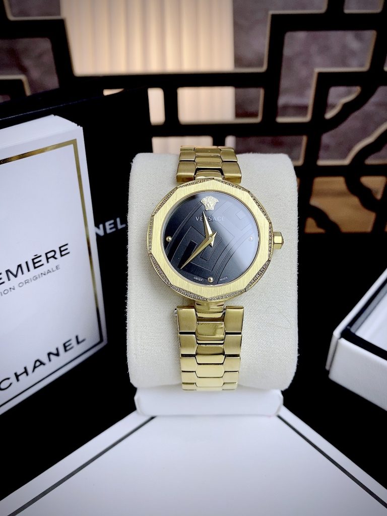 Đồng hồ Versace Ladies IDYA nữ màu Vàng Gold Like auth 35mm