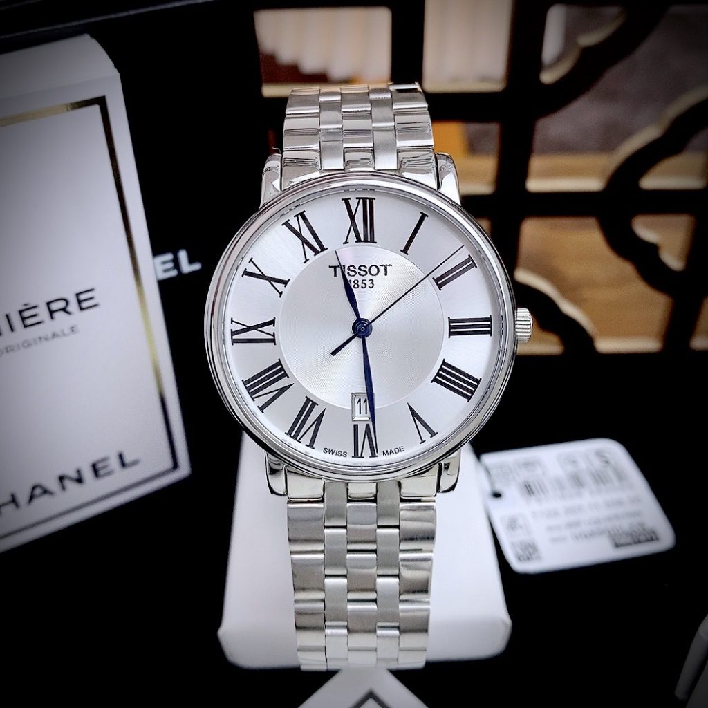 Đồng hồ nam Tissot Carson T122.410.11.033.00 dây kim loại Super Fake 40mm