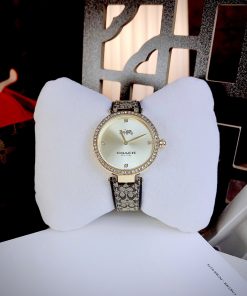 Đồng hồ nữ Coach Park Jacquard Signature dây da đính đá Like Auth 34mm
