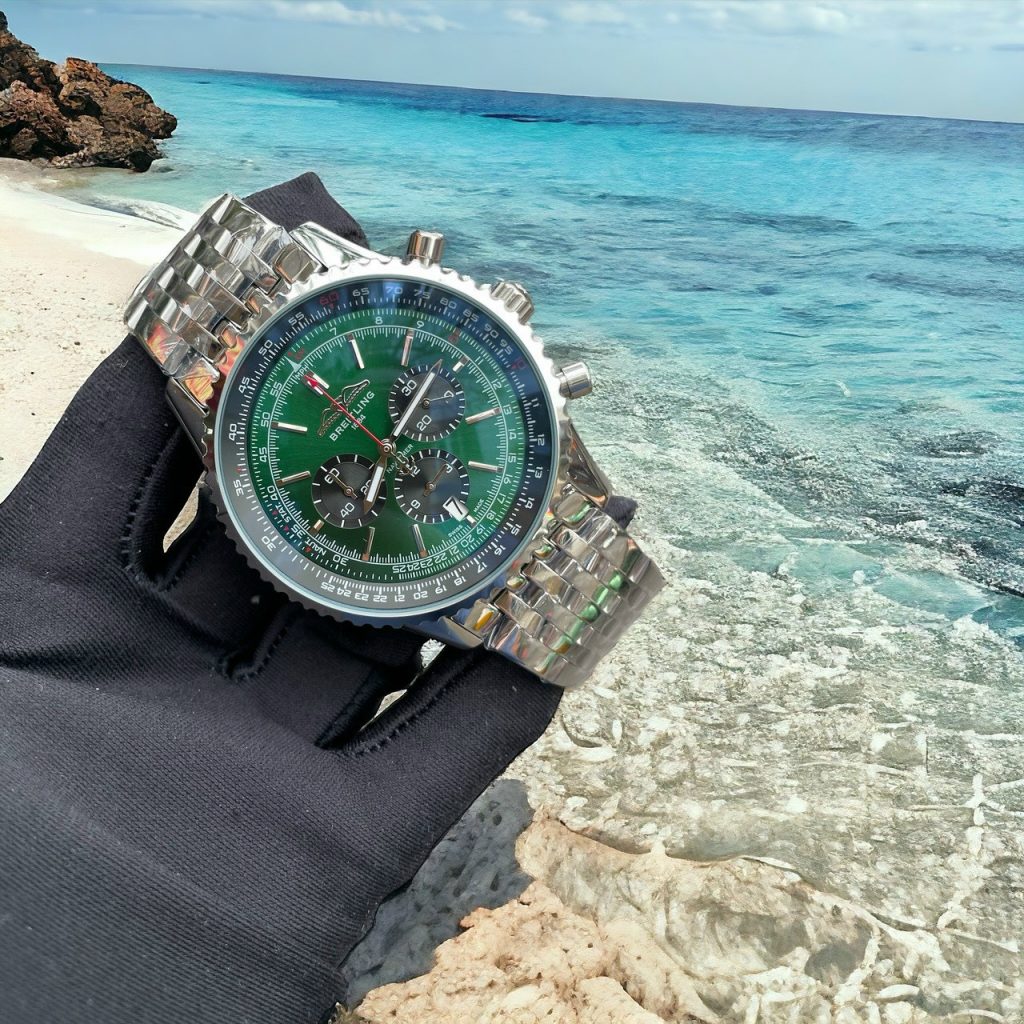 Đồng hồ Breitling Navitimer B01 Chronograph nam mặt xanh Green Fake 11 45mm