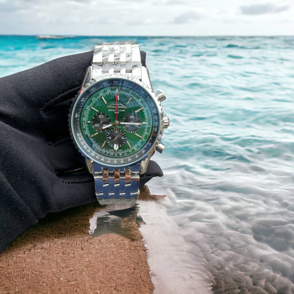 Đồng hồ Breitling Navitimer B01 Chronograph nam mặt xanh Green Fake 11 45mm