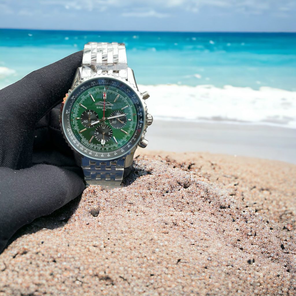 Đồng hồ Breitling Navitimer B01 Chronograph nam mặt xanh Green Fake 11 45mm