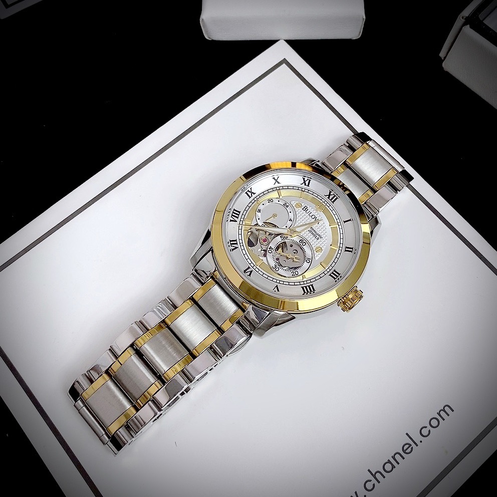 Đồng hồ Bulova 96A123 nam dây kim loại 3 màu mặt Like Auth 42mm