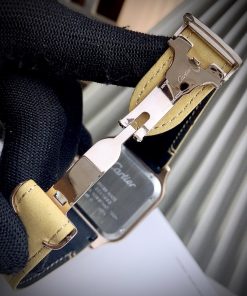 Đồng hồ Cartier Santos nam đính đá mặt vuông dây da 40mm (5)