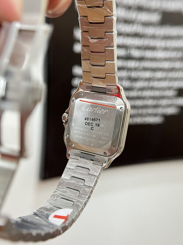 Đồng hồ Cartier Santos nữ Replica 11 màu trắng cọc số la mã 35 (2)