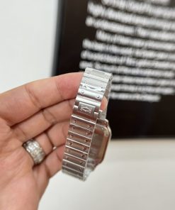 Đồng hồ Cartier Santos nữ Replica 11 màu trắng cọc số la mã 35 (2)