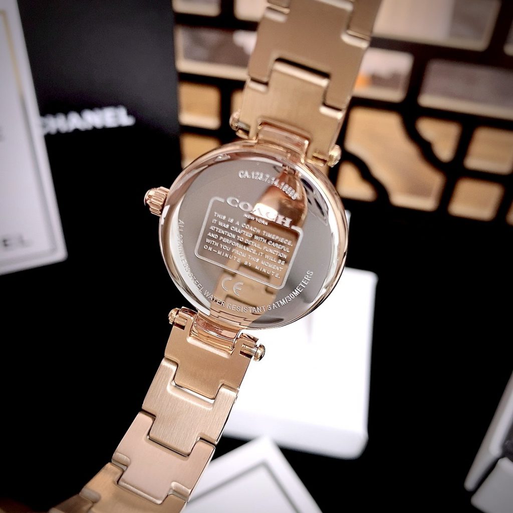 Đồng hồ Coach Park Mother Steel nữ đính đá Like Auth 26mm