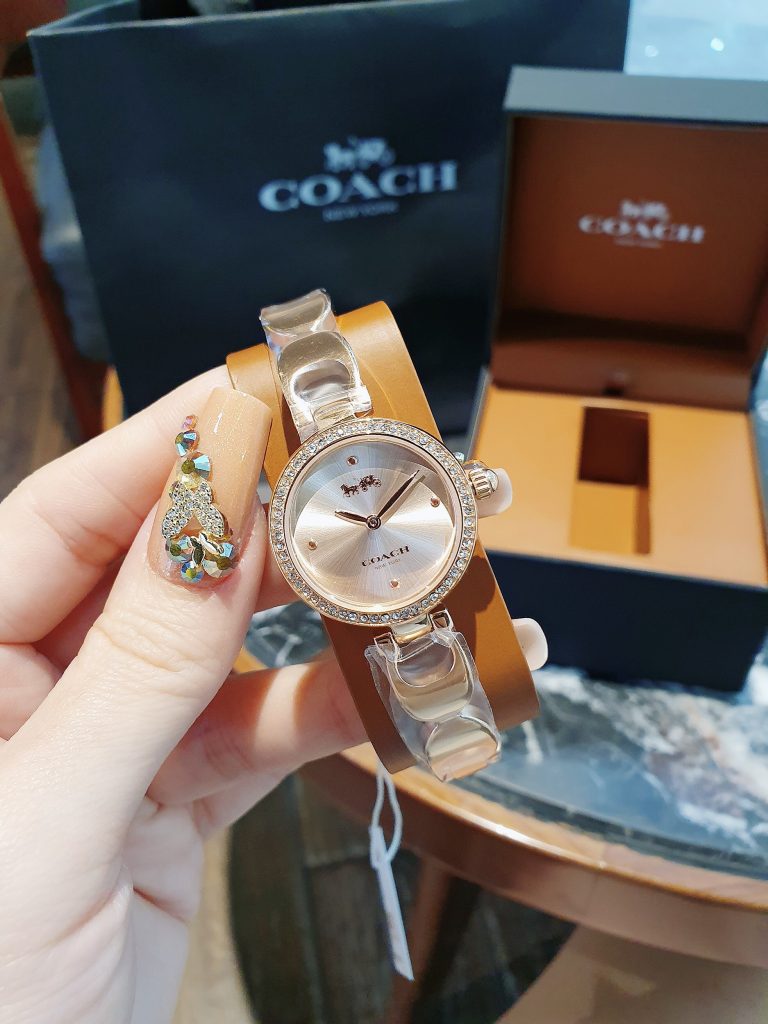 Đồng hồ Coach Part Signature nữ Rose Gold đính đá Like Auth 26mm