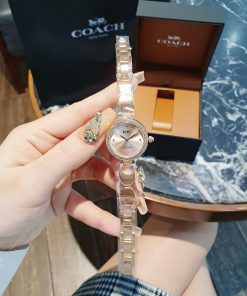 Đồng hồ Coach Part Signature nữ Rose Gold đính đá Like Auth 26mm
