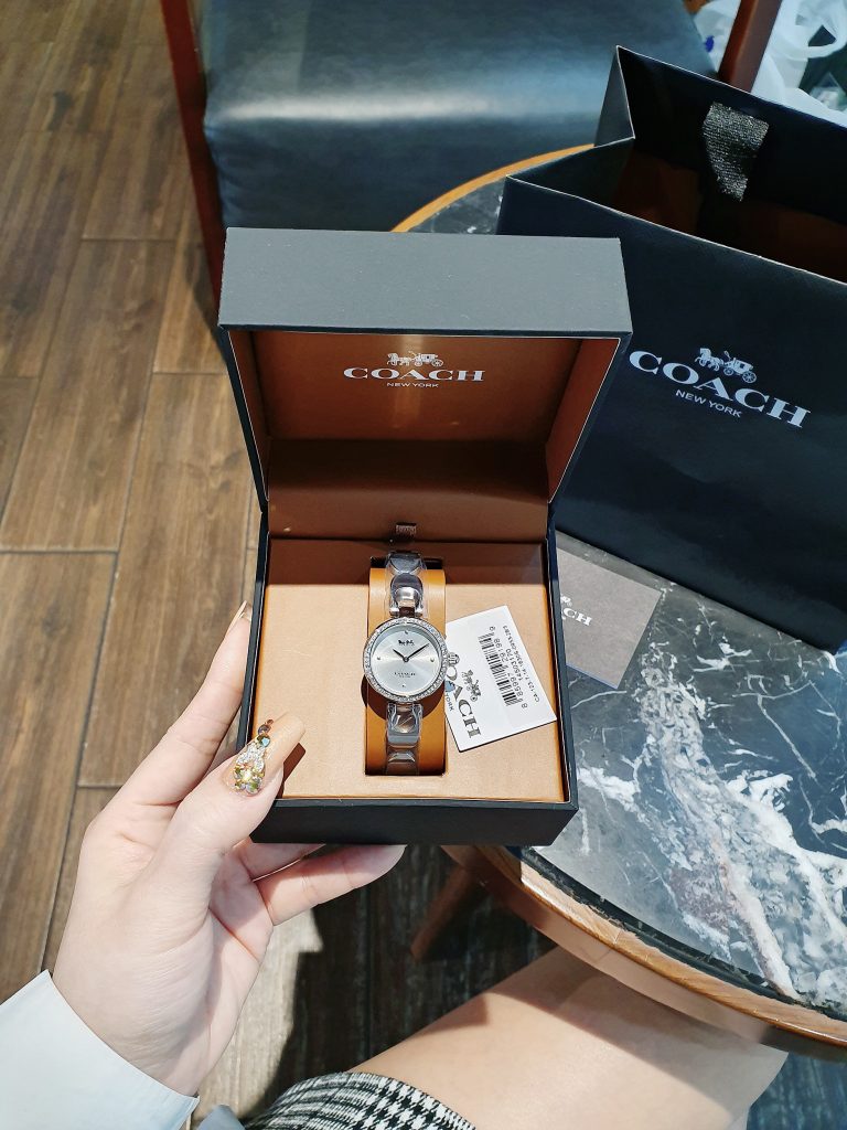 Đồng hồ Coach Part Signature nữ mặt tròn đính đá Like Auth 26mm