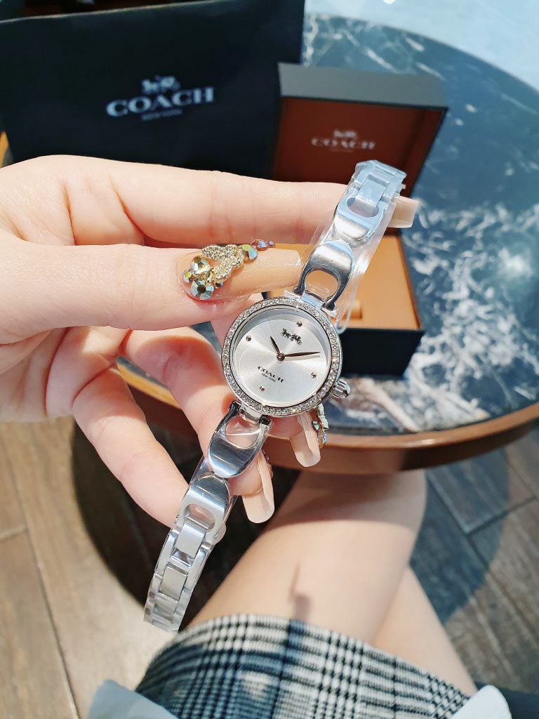 Đồng hồ Coach Part Signature nữ mặt tròn đính đá Like Auth 26mm