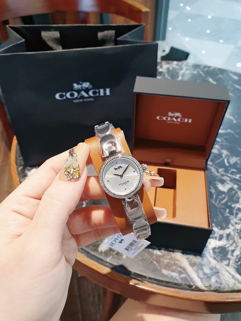 Đồng hồ Coach Part Signature nữ mặt tròn đính đá Like Auth 26mm