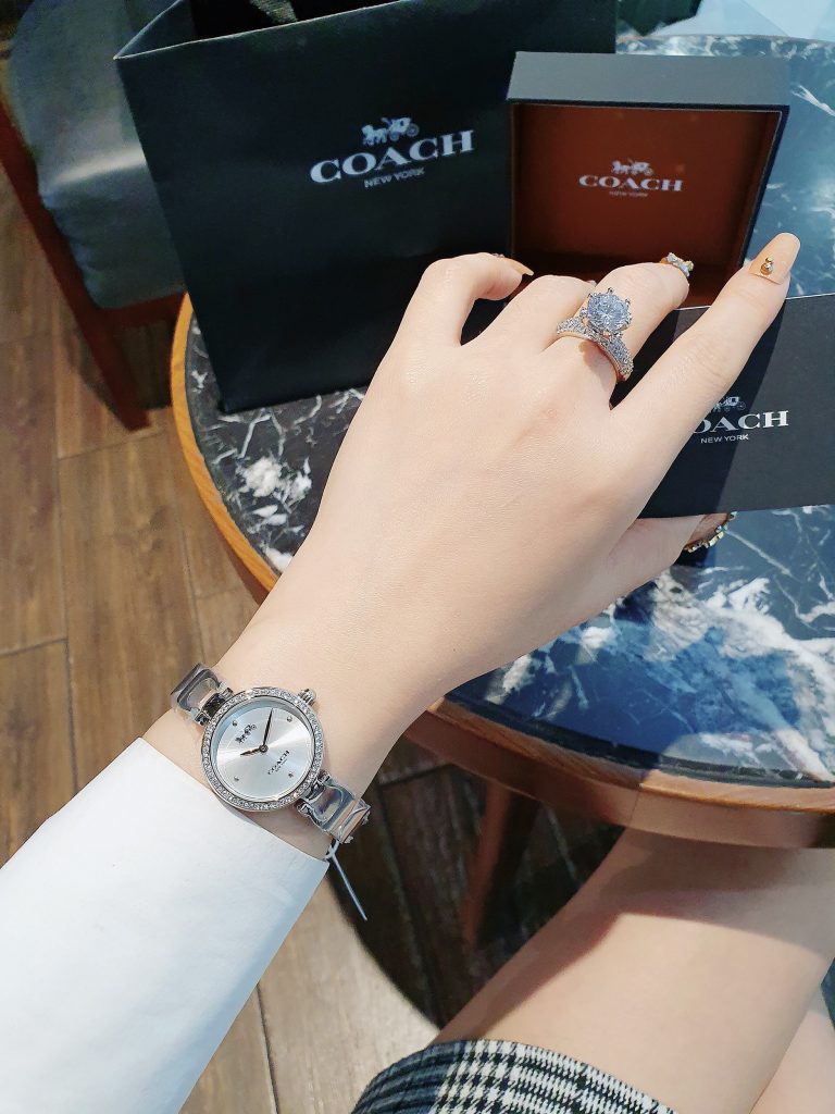 Đồng hồ Coach Part Signature nữ mặt tròn đính đá Like Auth 26mm