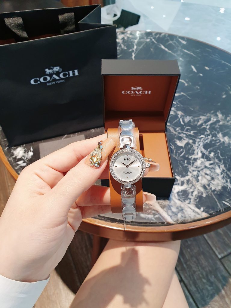 Đồng hồ Coach Part Signature nữ mặt tròn đính đá Like Auth 26mm