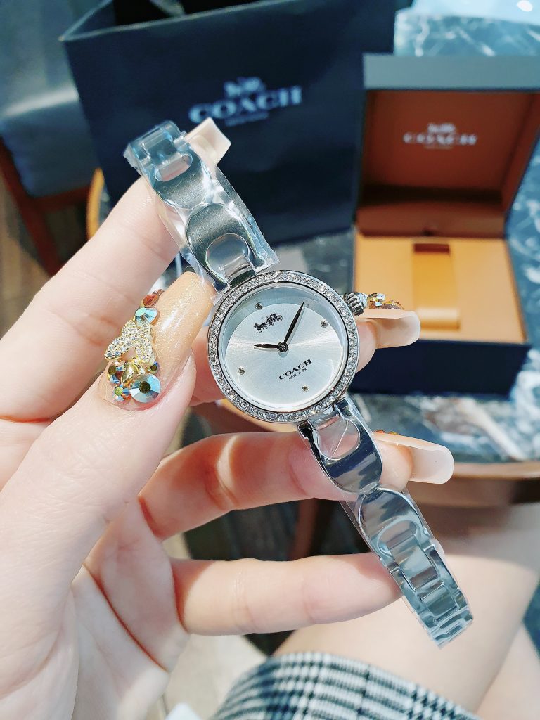 Đồng hồ Coach Part Signature nữ mặt tròn đính đá Like Auth 26mm