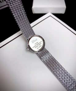 Đồng hồ Dior Satine nữ mặt hồng dây kim loại Like Auth 19mm