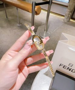 Đồng hồ Fendi Vertical nữ màu vàng Gold đính đá Like Auth 15x30mm