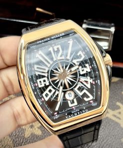 Đồng hồ Franck Muller V45 máy cơ Nhật màu đen vỏ vàng hồng