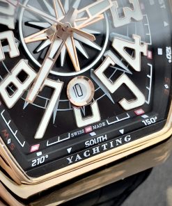 Đồng hồ Franck Muller V45 máy cơ Nhật màu đen vỏ vàng hồng