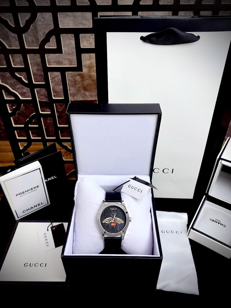 Đồng hồ Gucci G-Timeless nữ hoạ tiết hình con ong Like Auth 38mm