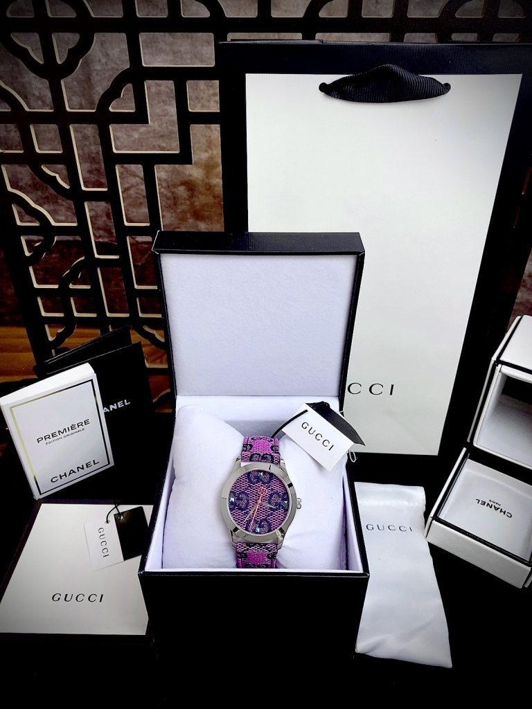 Đồng hồ Gucci G-Timeless nữ mặt màu tím Like Auth 38mm