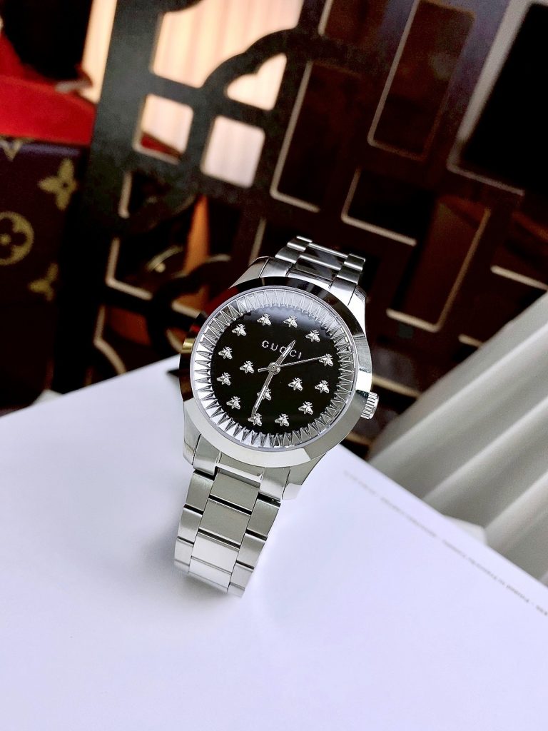 Đồng hồ Gucci Ladies G-Timeless nữ hoạ tiết con ong YA1265031 Like Auth 30mm