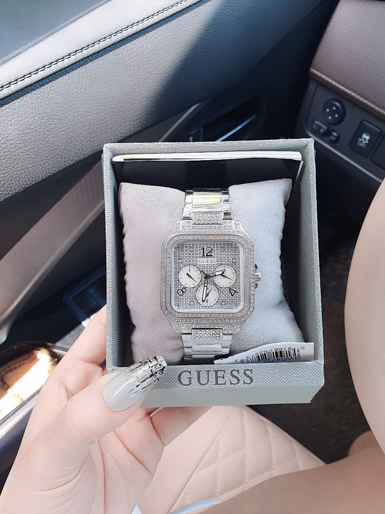 Đồng hồ Guess Integrity nữ mặt vuông đính đá GW0472L1 Like Auth 35mm