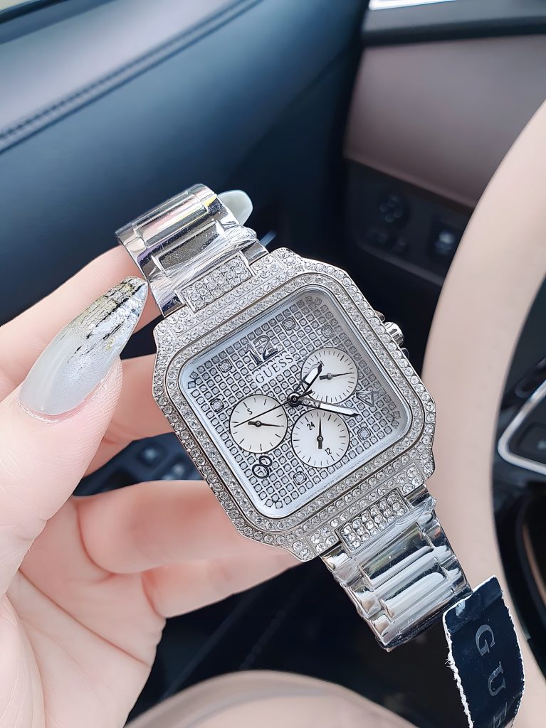 Đồng hồ Guess Integrity nữ mặt vuông đính đá GW0472L1 Like Auth 35mm