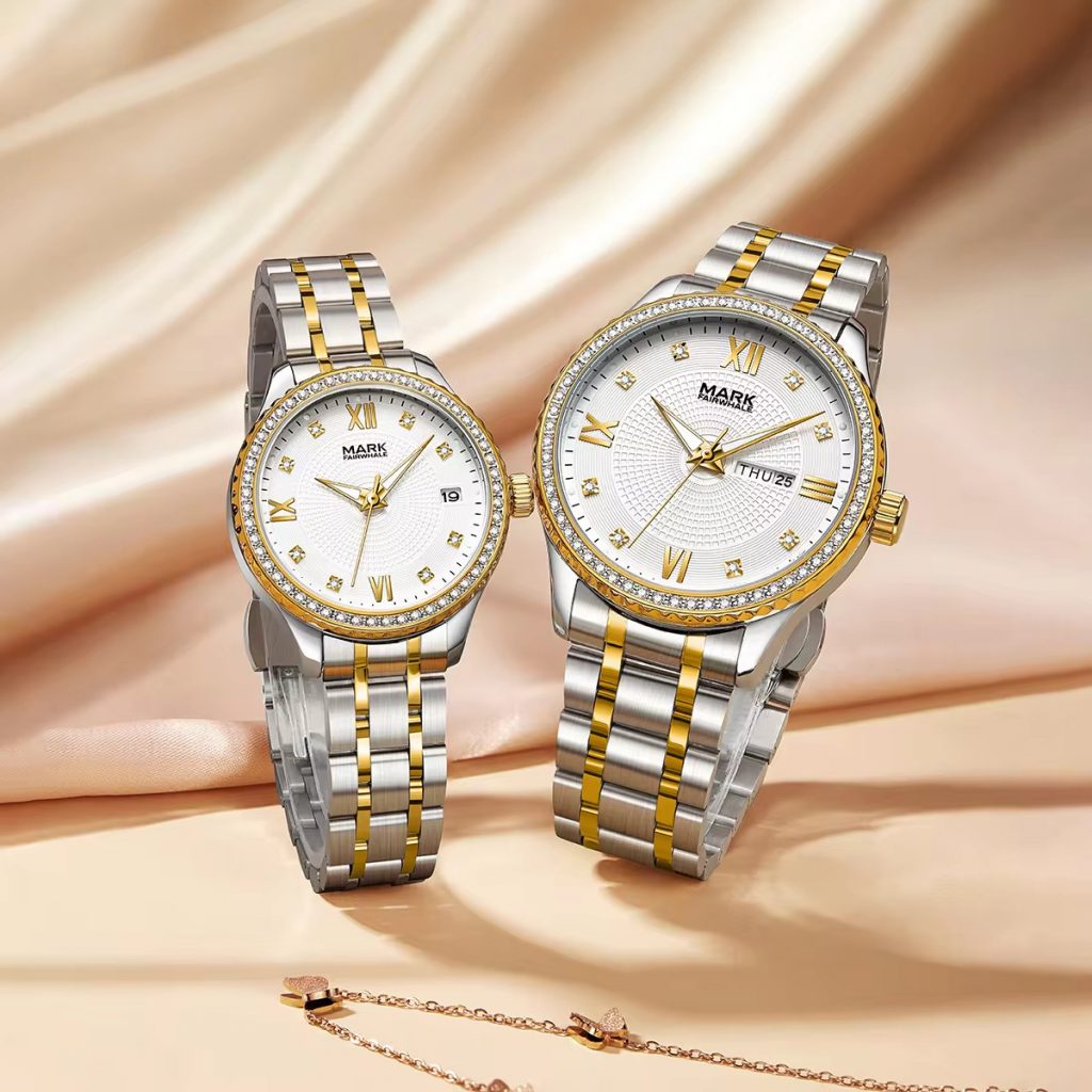 Đồng hồ Mark Fairwhale 3690 cặp đôi màu demi chính hãng 36-40mm (1)