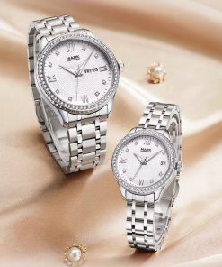 Đồng hồ Mark Fairwhale 3690 cặp đôi màu demi chính hãng 36-40mm (1)