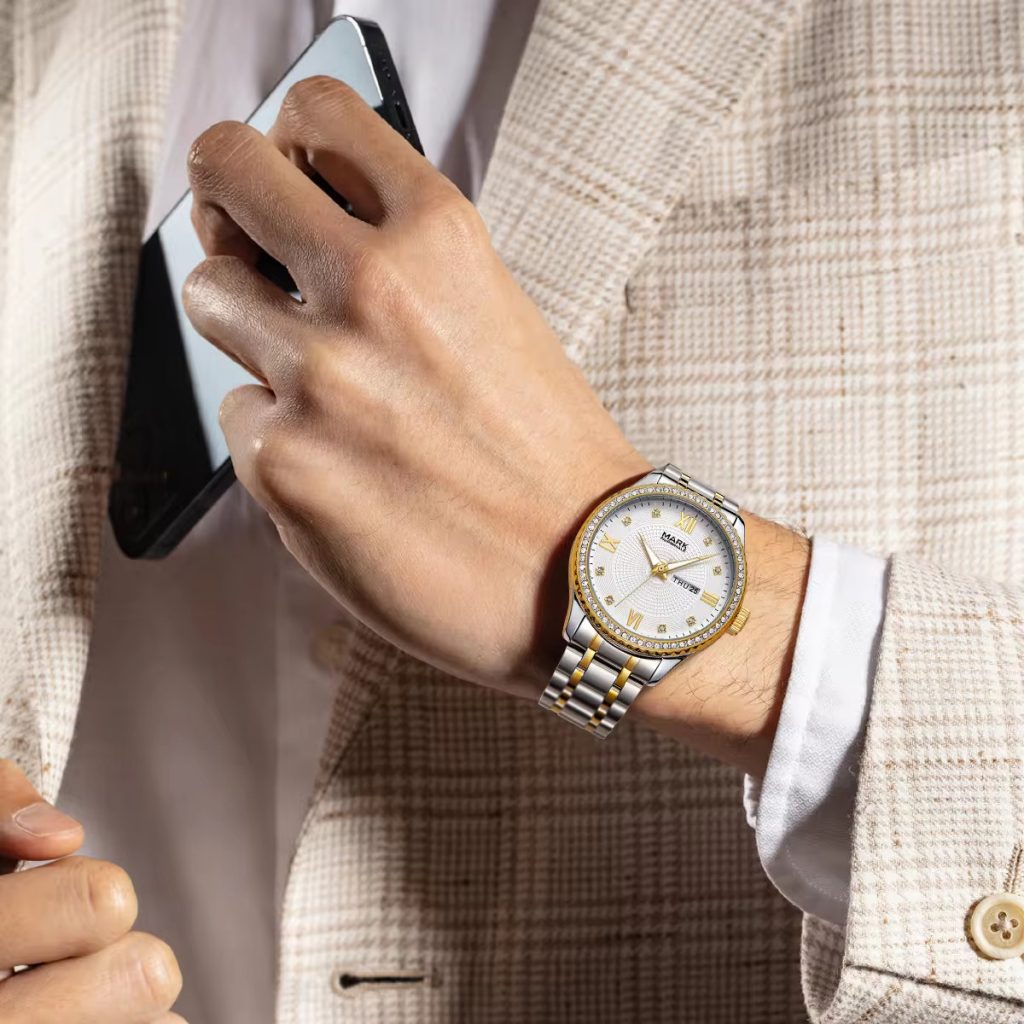 Đồng hồ Mark Fairwhale 3690 cặp đôi màu demi chính hãng 36-40mm (1)