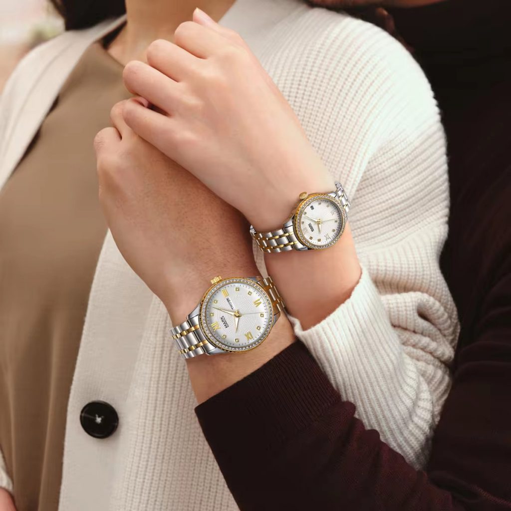 Đồng hồ Mark Fairwhale 3690 cặp đôi màu demi chính hãng 36-40mm (1)